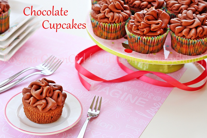 Lighten up chocolate yogurt cupcakes made with melted dark chocolate and a dollop of yogurt