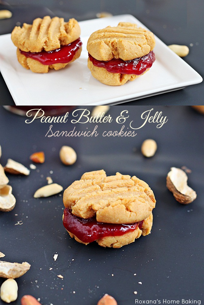 Peanut butter and jelly sandwich cookies