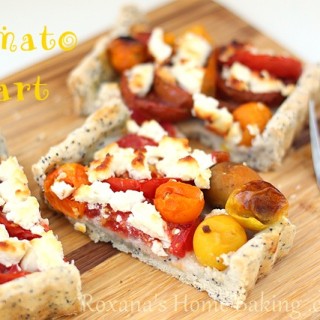 tomato tart with poppy seed crust | Roxanashomebaking.com