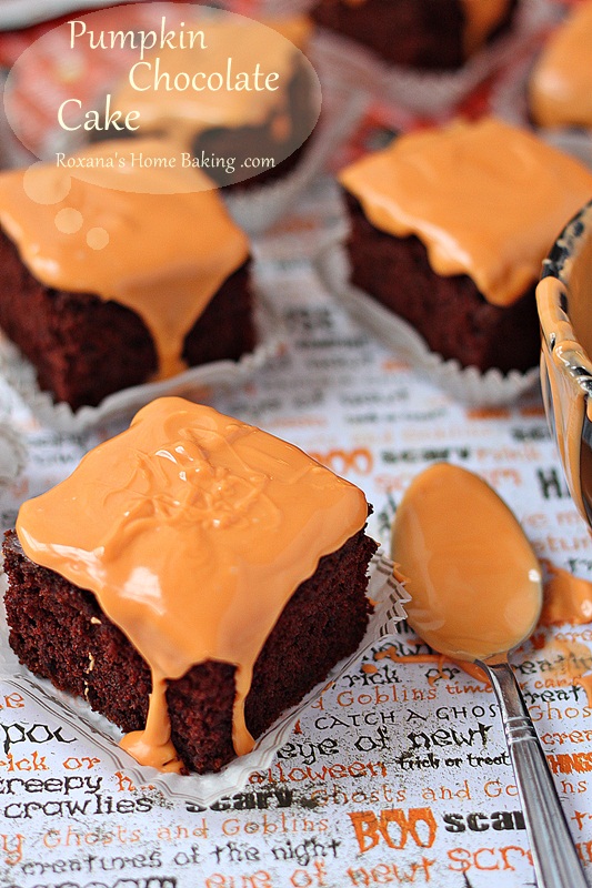 Pumpkin chocolate cake | roxanashomebaking.com