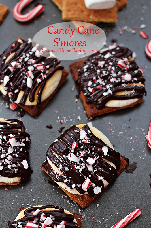 Put a holiday touch on your summer favorite treat. Candy Cane Smores from roxanashomebaking.com