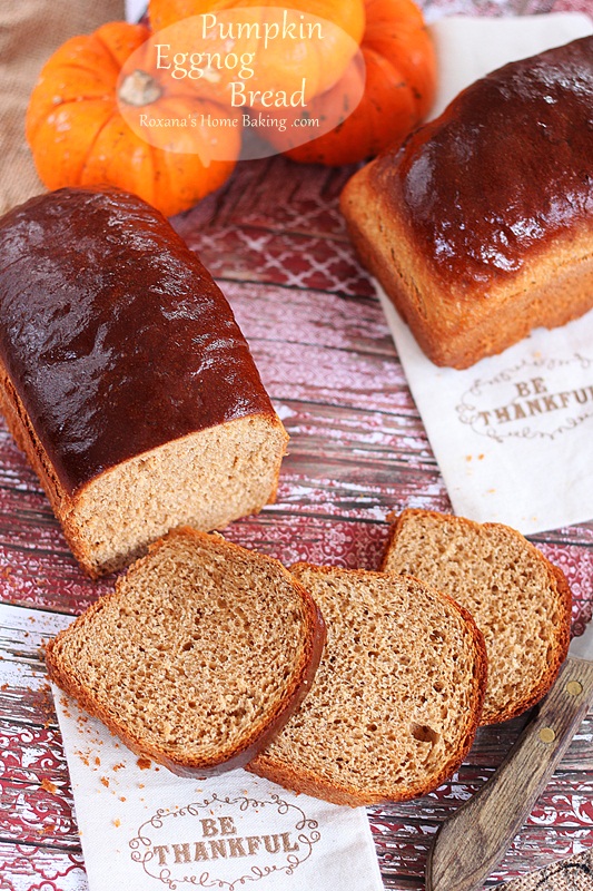 Pumpkin eggnog bread from Roxanashomebaking.com