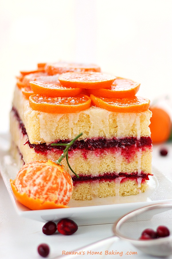 Citrus cranberry layer cake