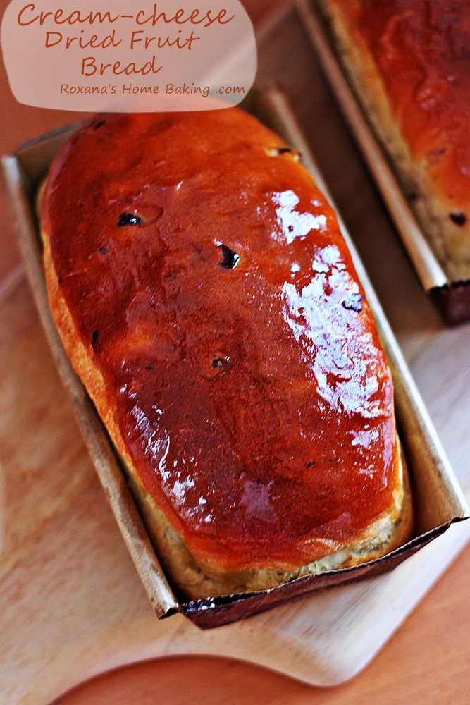 Cream cheese dried fruit bread