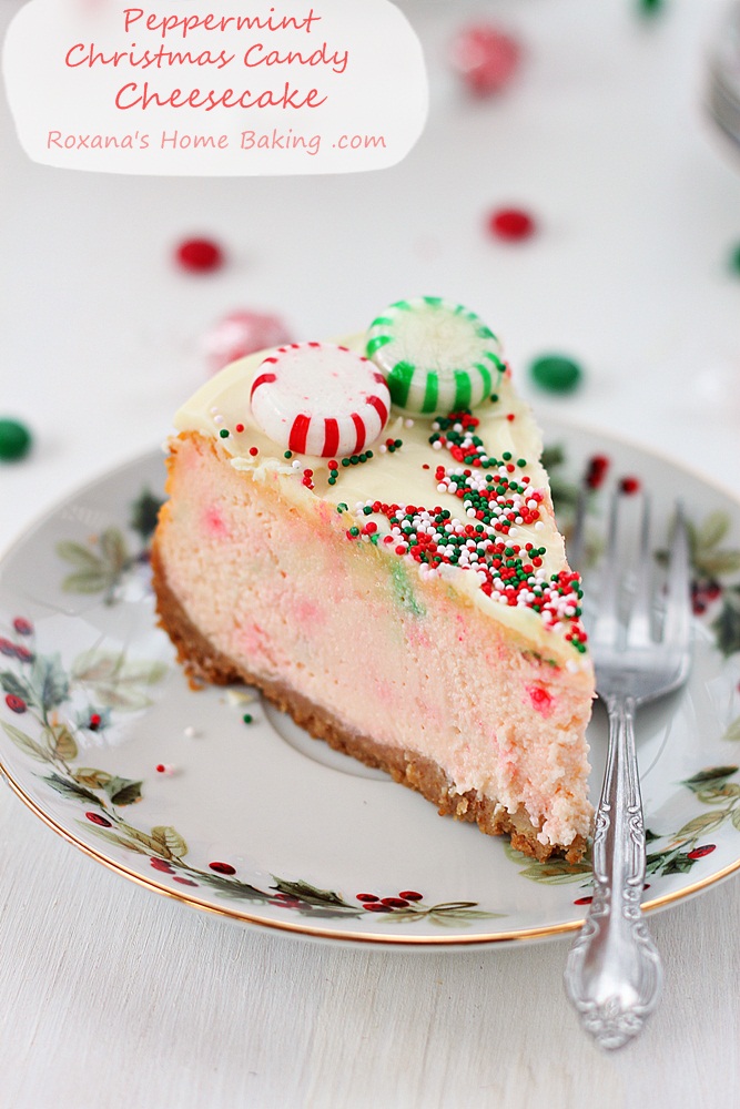 Christmas peppermint candy ricotta cheesecake 