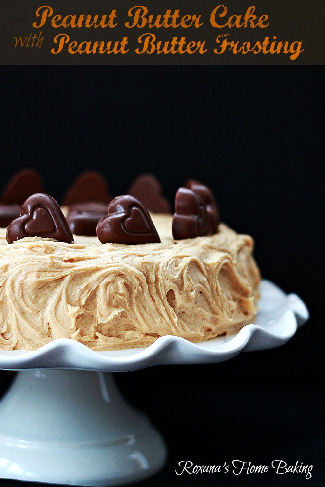 Peanut butter cake with peanut butter frosting 