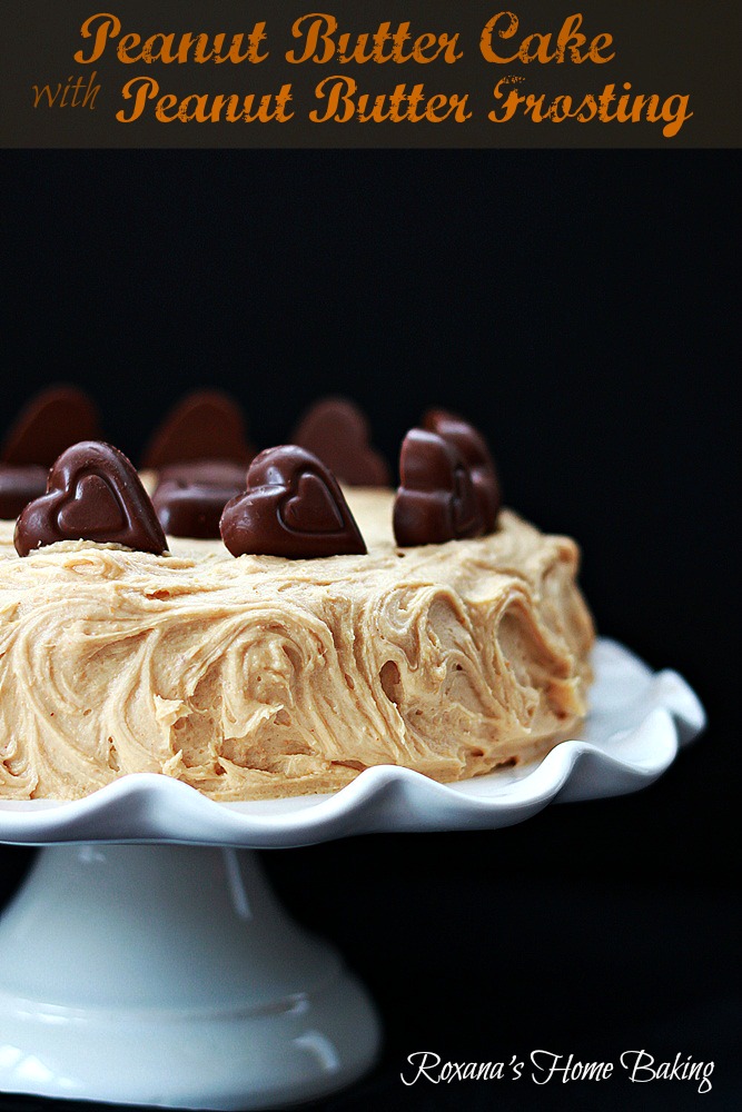 Peanut butter cake with peanut butter frosting