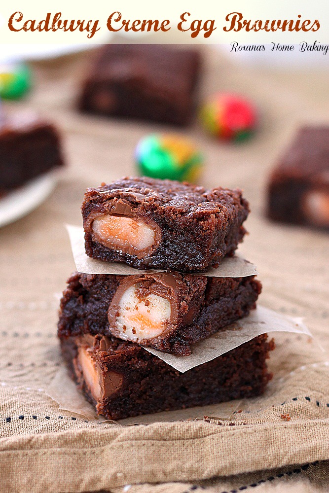 Cadbury Creme Eggs Brownies from Roxanashomebaking.com