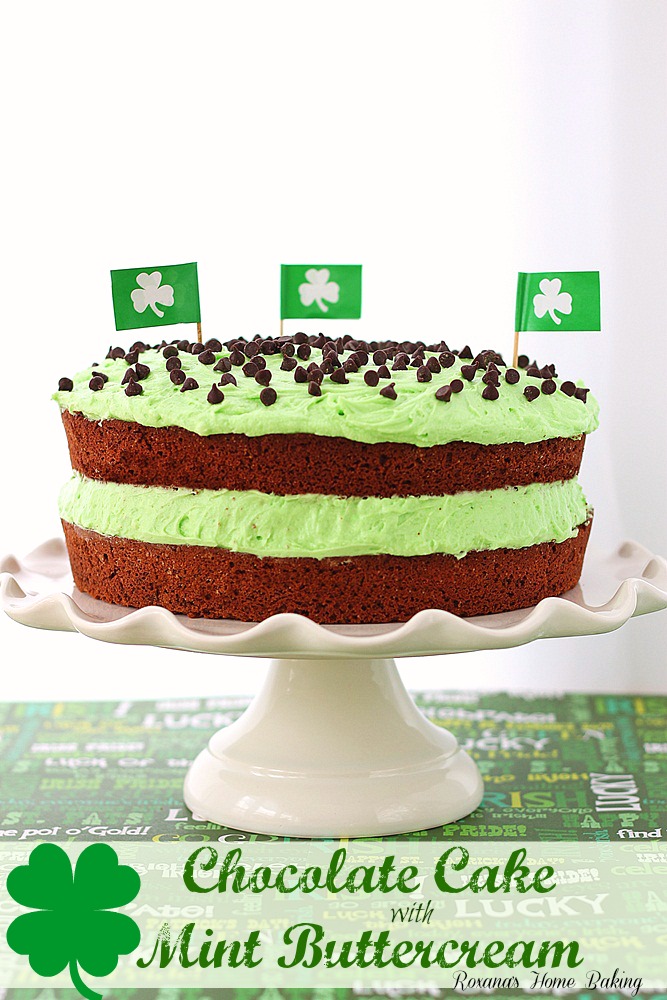  Chocolate cake with mint buttercream from Roxanashomebaking.com