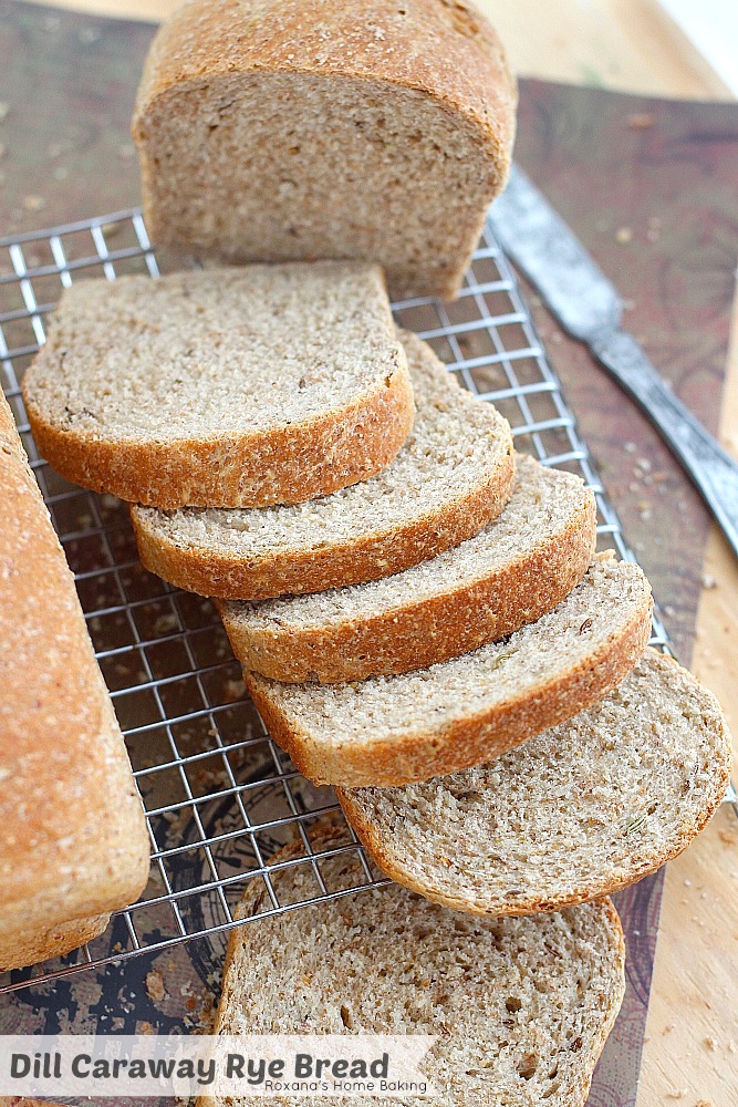 Light and airy, with a soft crust and filled with caraway and dill seeds, this egg free rye bread is just what you need to make delicious deli sandwiches. Recipe from Roxanashomebaking.com