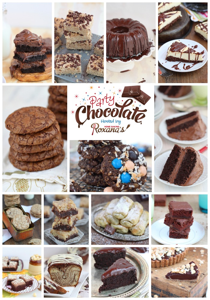 15 Favorite chocolate desserts shared at Roxanashomebaking.com Cookies, cakes and bars - there's something for everyone! Bring your favorite and you could win some amazing prizes!