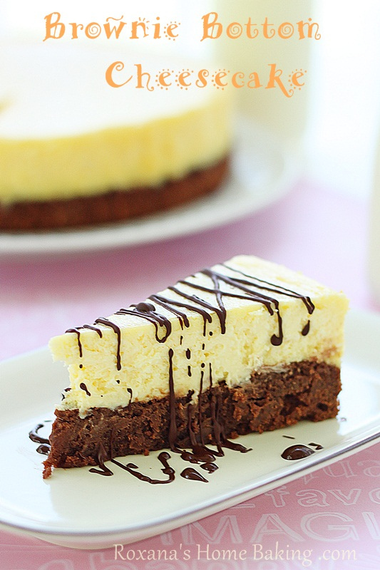 Brownie bottom cheesecake from Roxanashomebaking.com  The best of both worlds! A creamy cheesecake baked on top of a rich, chocolate-y, fudgy brownie. 