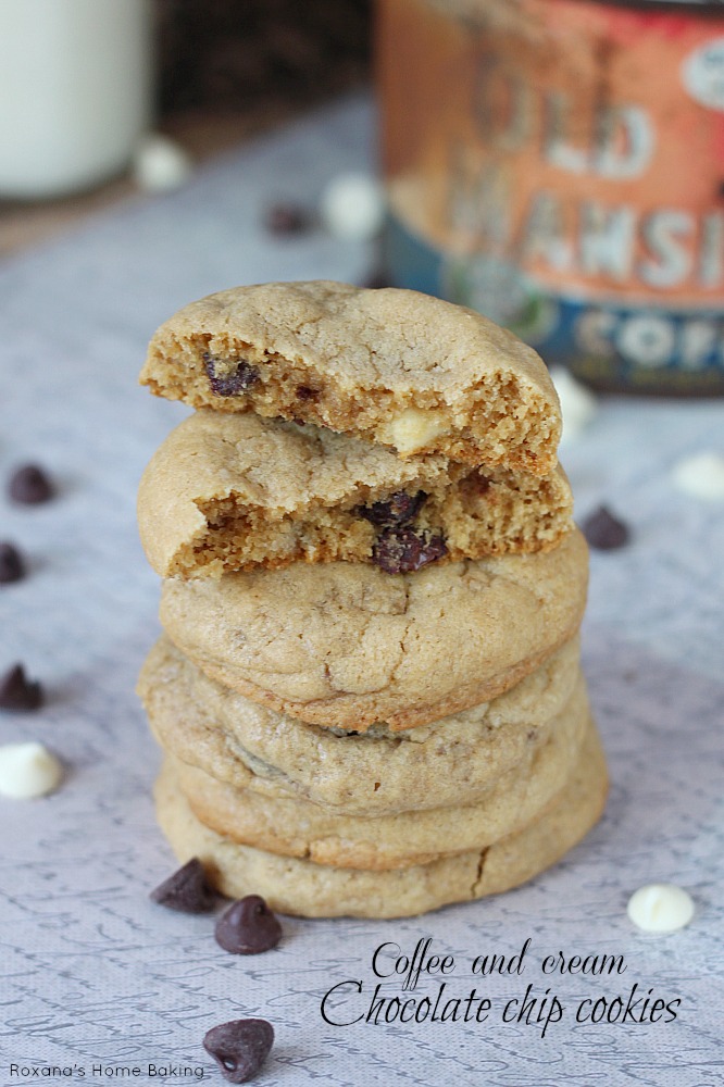 Classic soft and chewy chocolate chip cookies with a touch of coffee and cream - instant coffee powder, semisweet chocolate chip and white chocolate chips will make these cookies your favorite coffee treat!