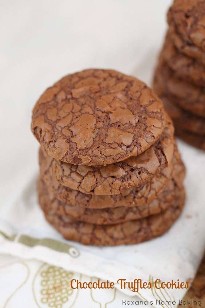 Fudge like cookie, these chocolate truffle cookies have triple the pleasure