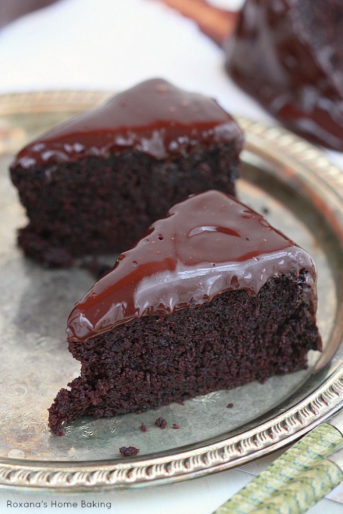 Incredible delicious old-fashion coffee chocolate cake with coffee chocolate ganache made with a secret ingredient that keeps it moist and tender and brings out all the wonderful flavors! 