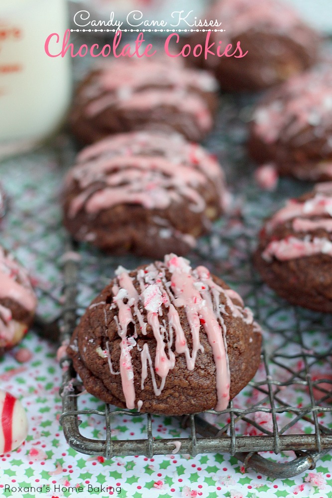 Candy Cane Kisses Chocolate Cookies