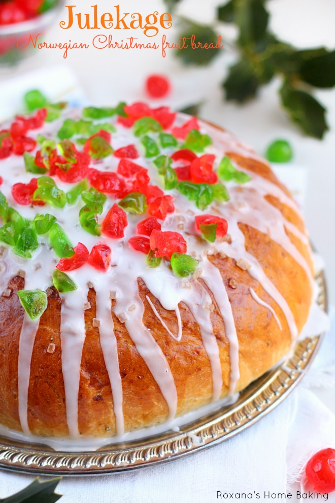 Julekage - Norwegian Christmas fruit bread