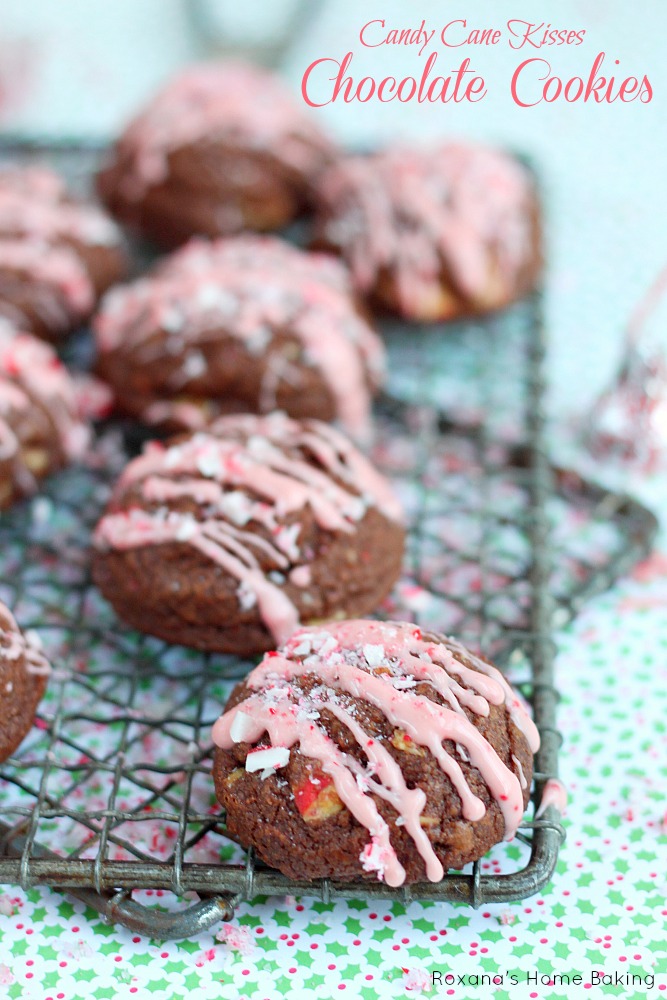 Candy cane kisses chocolate cookies