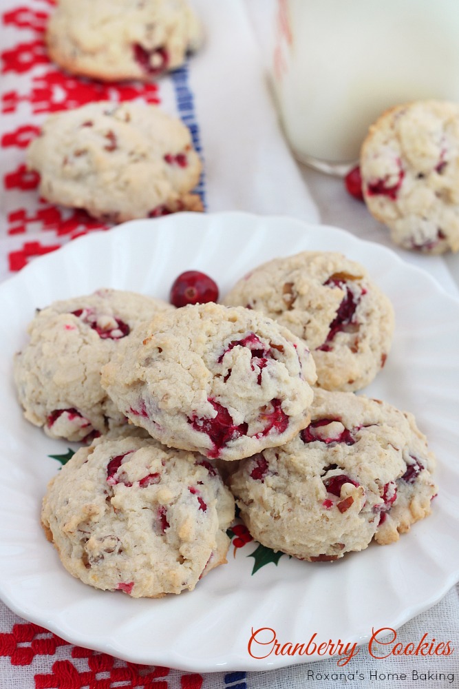 Sweet,soft and nutty cranberry cookies