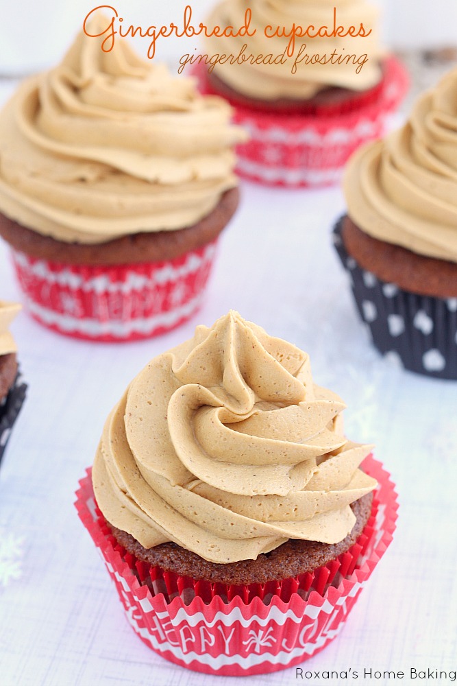Gingerbread cupcakes with gingerbread frosting