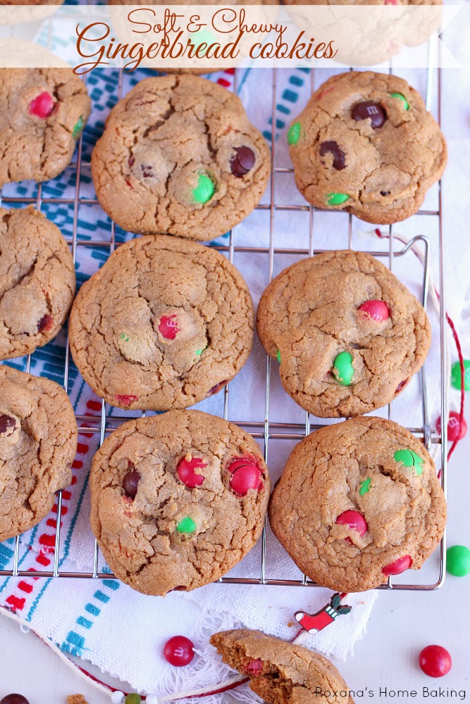 Soft and chewy gingerbread cookies from Roxanashomebaking.com