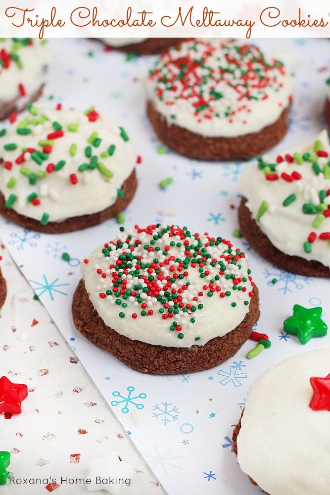 Melt in your mouth soft cookies with triple chocolate deliciousness