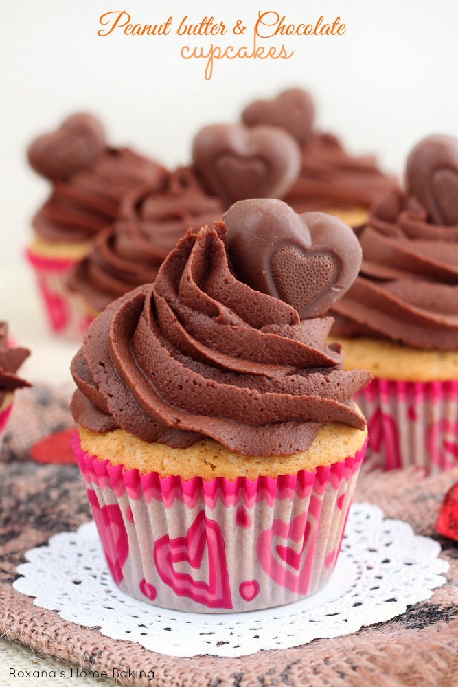 Peanut butter cupcakes with chocolate frosting