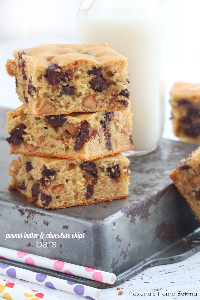 Peanut butter and chocolate chip bars recipe