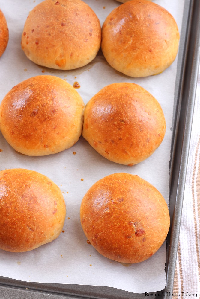 Cheese filled three cheese dinner rolls recipe