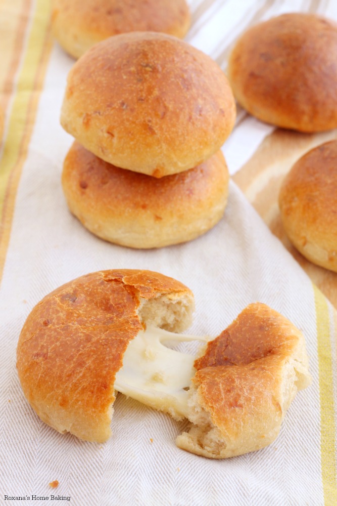 Cheese filled three cheese dinner rolls