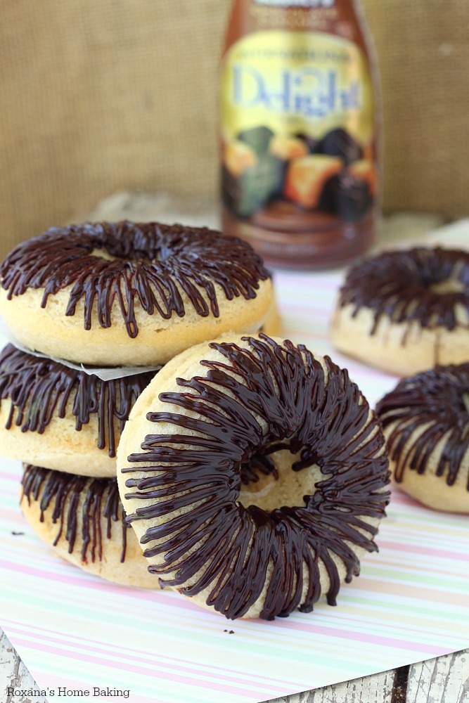 Chocolate glazed baked donuts