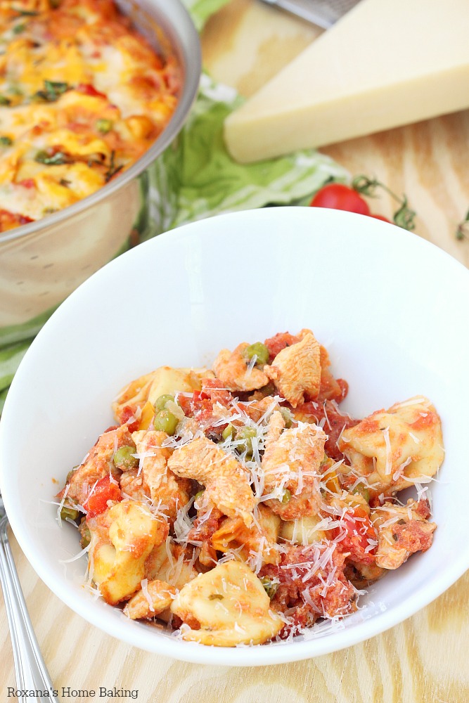 Creamy cheese tortellini and chicken skillet recipe