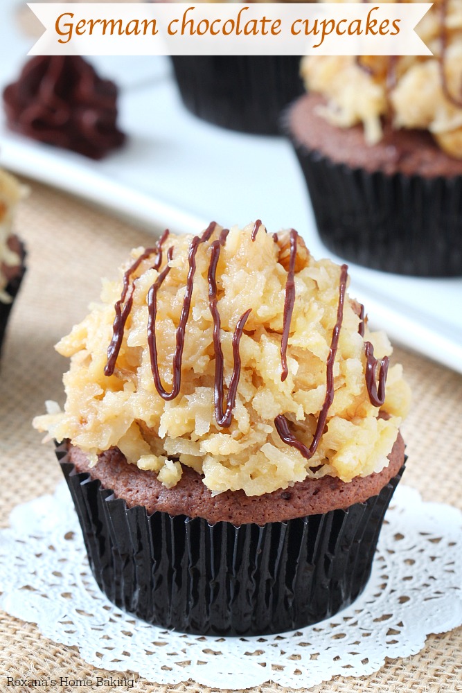 A secret ingredient makes these german chocolate cupcakes so unbelievable light and tender. Topped with a generous amount of sticky sweet coconut pecan frosting, these are the best german chocolate cupcakes I've tried! 