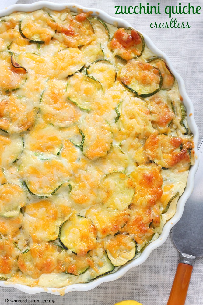 A simple quiche recipe made with only 4 ingredients, this wonderful crustless zucchini quiche makes a satisfying brunch or side dish. 