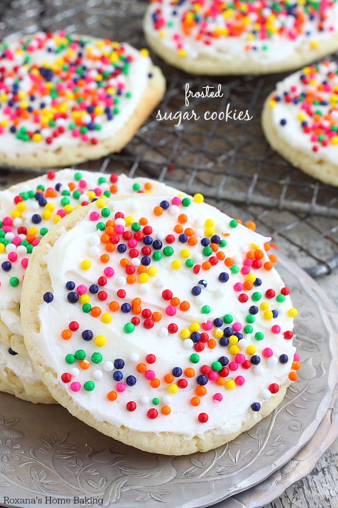 Buttery, melt-in-your-mouth amazingness, these frosted sugar cookies are the made-from-scratch version of the store bought ones. Love at first bite!