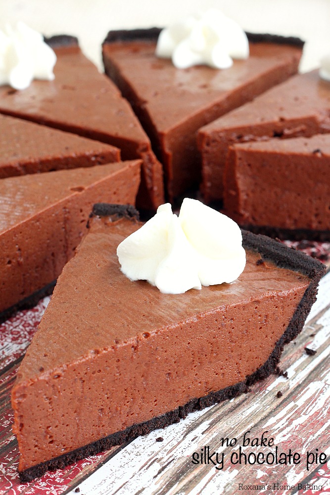 Silk and creamy, this chocolate pie got rave reviews. Although it may appear rich and dense, this pie is very light and fluffy, just like a mousse! 