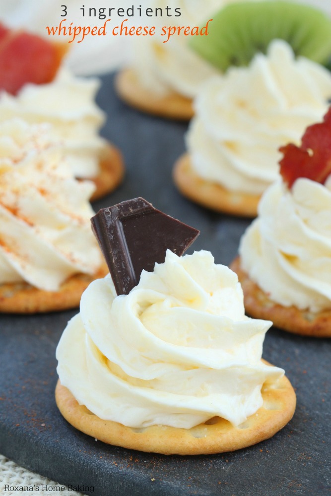 With only 3 ingredients and 5 minutes of prep time, these whipped cheese spread crackers are my newest obsession! Dress them up to fit your cravings or leave them plain. Either way, you won't stop eating them! 