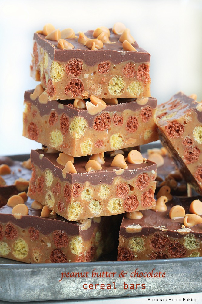 peanut butter and chocolate cereal bars recipe 2
