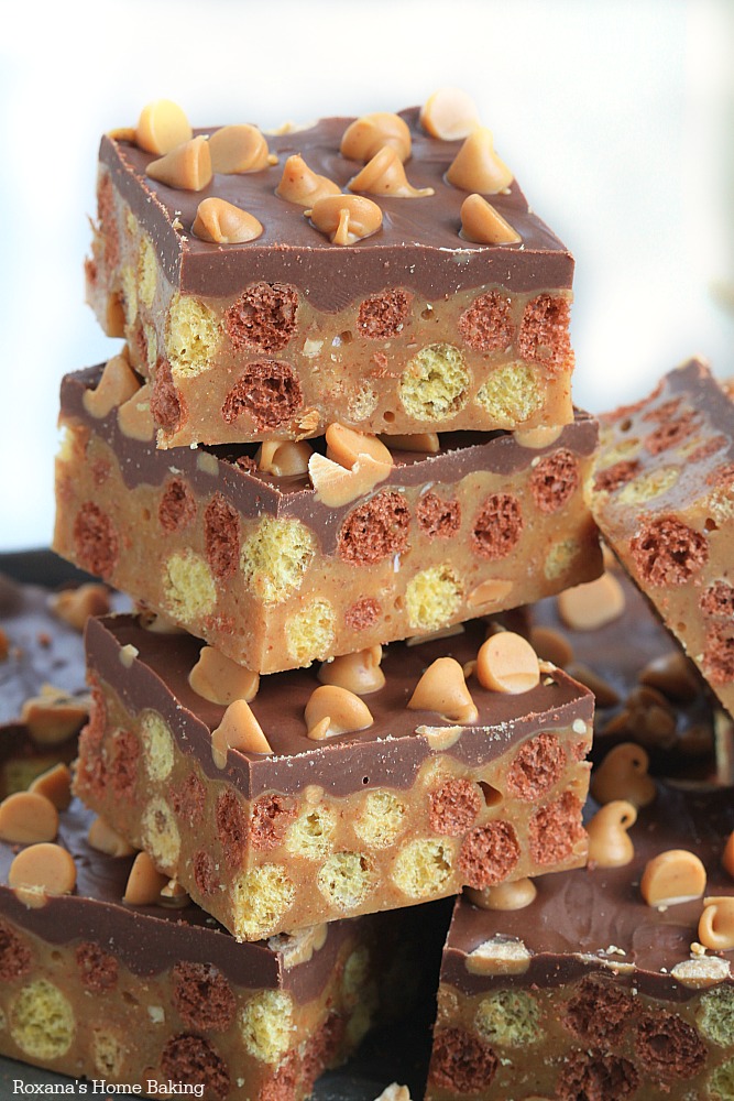 peanut butter and chocolate cereal bars recipe 3