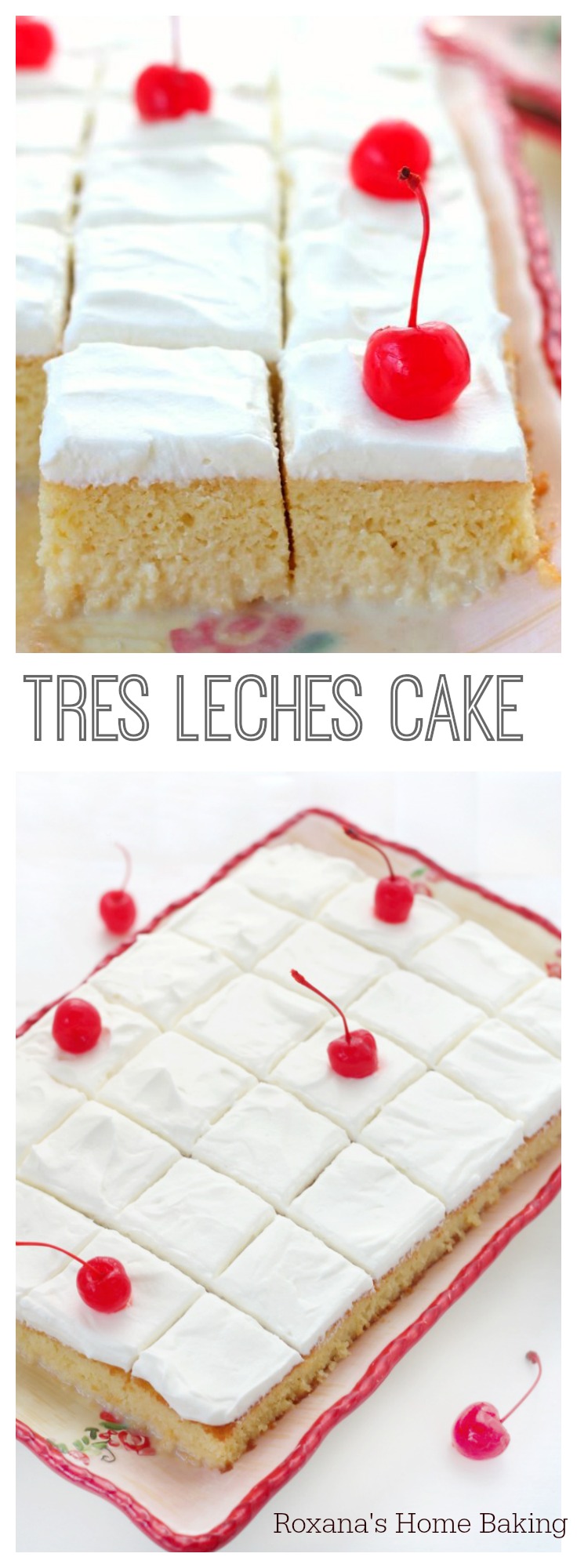 Tres leches cake is a sponge cake soaked in three types of milk and topped with whipped cream, this simple, easy and perhaps the moistest cake you’ll ever have had, has a unique flavor you cannot find in any other cakes.