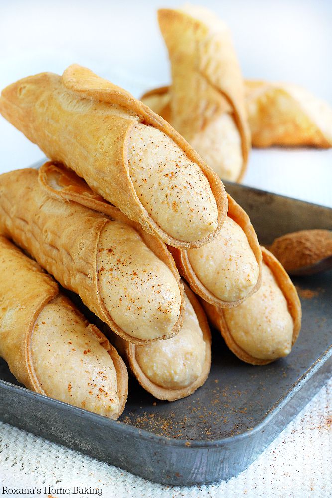 Filled with a lightly spiced sweet pumpkin ricotta filling, the classic Italian dessert gets a fall-themed twist in these pumpkin cannoli. 