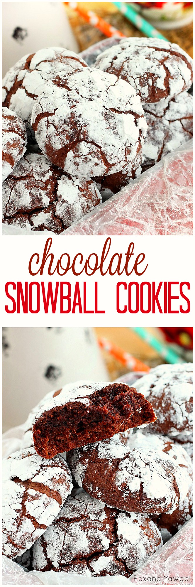 Super soft and super fudgy, these chocolate snowball cookies will blow your mind! Packed with double chocolate goodness, they will be a favorite year round!