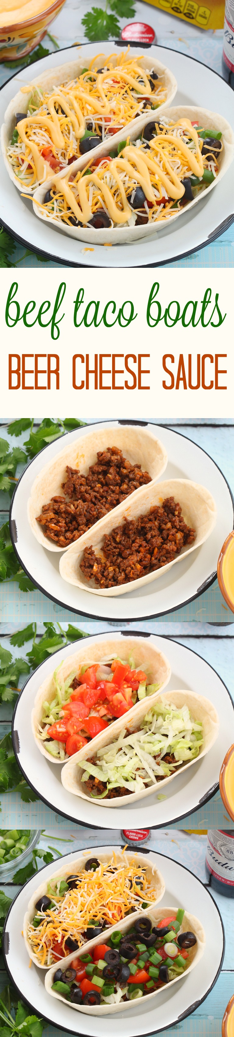 No matter what team are you on, you'll be a winner once you share these beef taco boats with beer cheese sauce at the Super Bowl party!