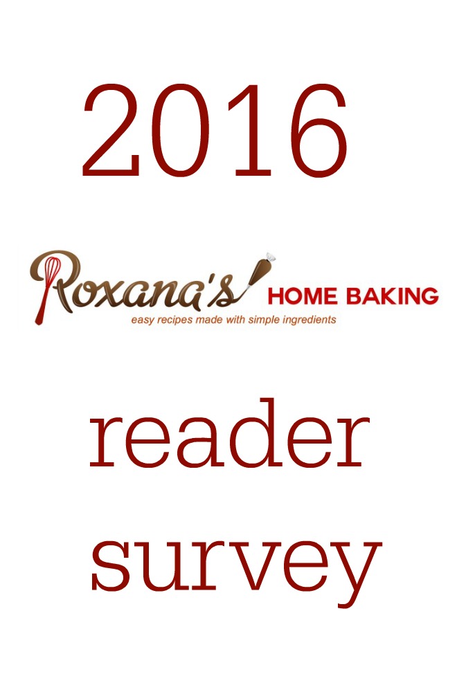 Roxana's Home Baking 2016 reader survey