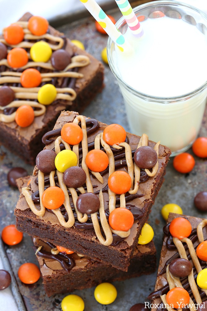 Thick, chewy and fudgy, these over the top delicious peanut butter brownies will be your new favorite treat! Just as easy as a box mix, but so much better. 