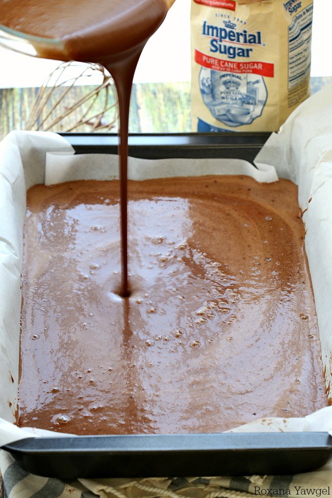 With just a handful of ingredients, this no fuss one bowl chocolate cake will quickly become one of your favorites! Top with a layer of brown sugar frosting or serve with a scoop of your favorite ice cream! 