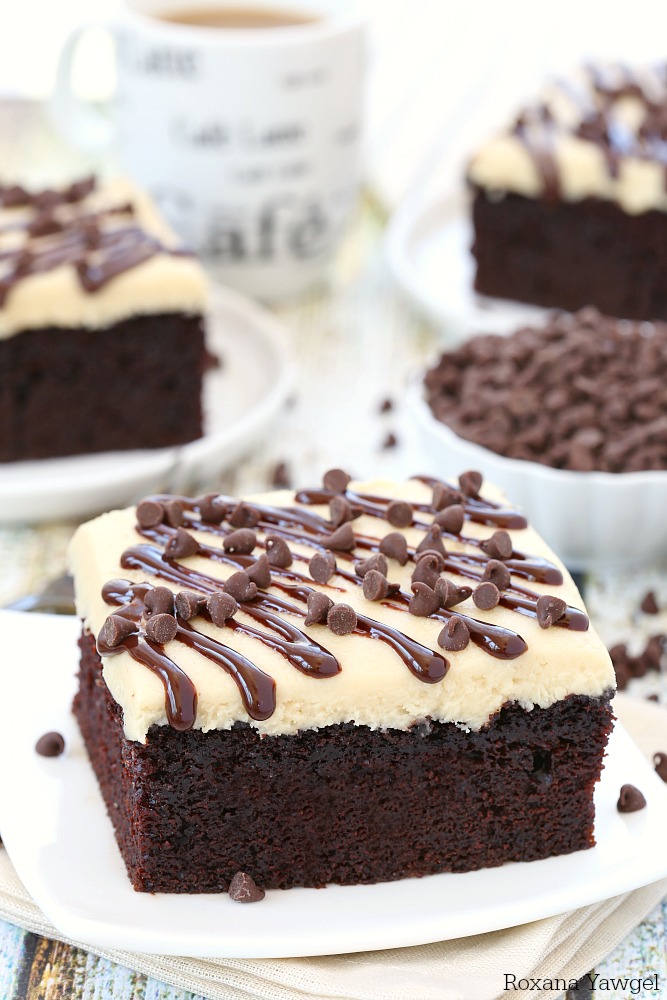 With just a handful of ingredients, this no fuss one bowl chocolate cake will quickly become one of your favorites! Top with a layer of brown sugar frosting or serve with a scoop of your favorite ice cream! 