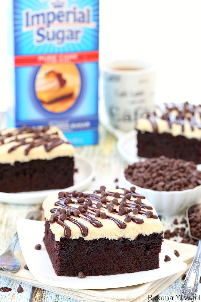 With just a handful of ingredients, this no fuss one bowl chocolate cake will quickly become one of your favorites! Top with a layer of brown sugar frosting or serve with a scoop of your favorite ice cream! 
