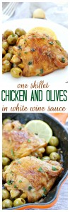 One skillet chicken and olives in white wine sauce recipe