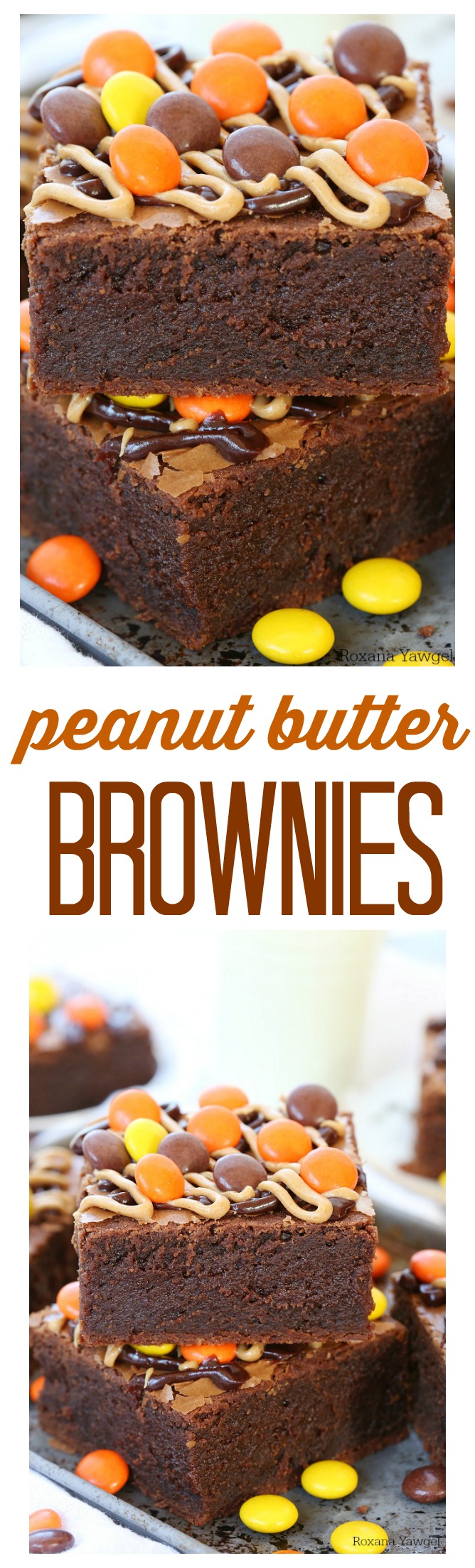 Thick, chewy and fudgy, these over the top delicious peanut butter brownies will be your new favorite treat! Just as easy as a box mix, but so much better.